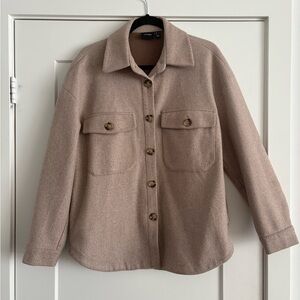 Vero Moda Women's Neutral Beige Shacket Jacket